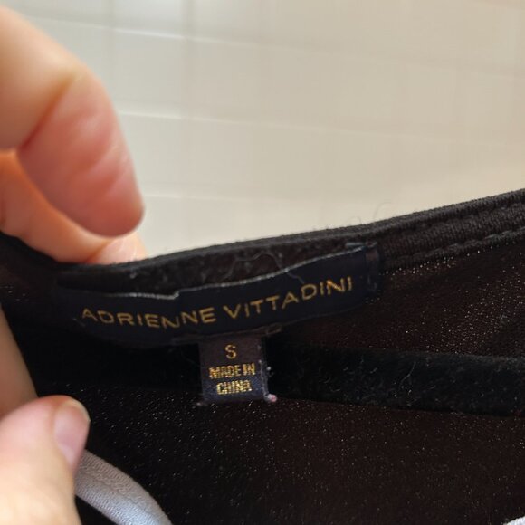 Adrienne Vittadini Sheer Black Sailor PinUp Blouse w White Trim Small Like New - Picture 2 of 3